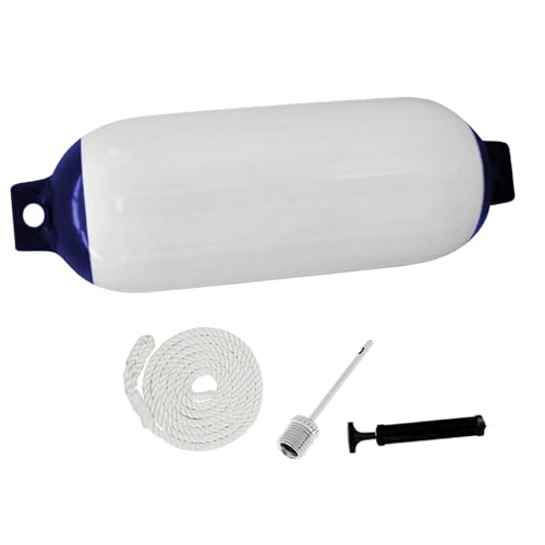 KHASCBNF Marine Boot Fender Zubehör Mit Seil Outdoor Verwenden Zu Bass Boote Sport Boote Segelboote Mit Pumpe Boot Stoßfänger for Ponton für Boote(White1) von KHASCBNF