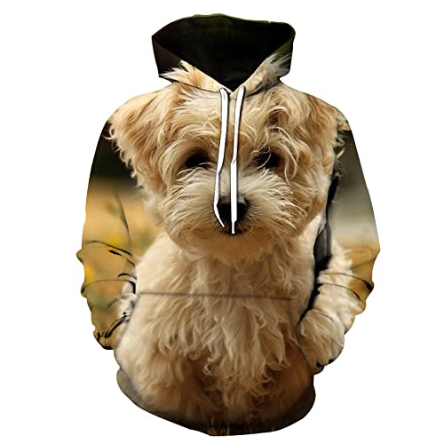 KHDSTYLK Tierischer süßer Hund 3D-Druck Paar kreativer Hoodie Student Freizeitpullover Streetwear-Sweatshirt von KHDSTYLK