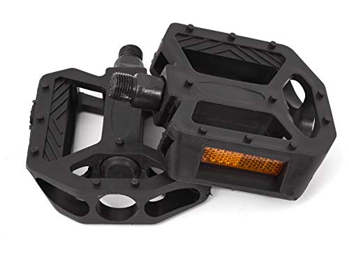 KHE BMX Pedale schwarz 9/16" Zoll PVC nur 286g Breite 84mm mit Reflektoren von KHEbikes