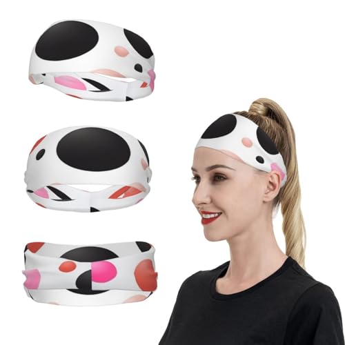SweatBands Sport-Stirnbänder für Herren und Damen, gepunktetes Stirnband, Schweißbänder zum Laufen, feuchtigkeitsableitend, rutschfest, elastisch, Schweißband für Tennis, Basketball von KHiry