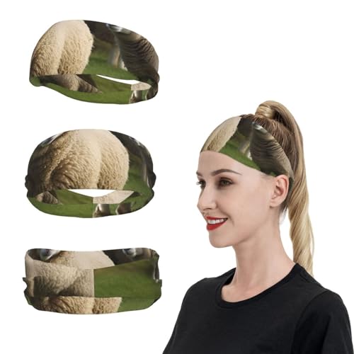 SweatBands Sport-Stirnbänder für Männer und Frauen, Schafe und Lämmer, Stirnband, Schweißbänder zum Laufen, feuchtigkeitsableitend, Haarbänder, rutschfestes, elastisches Schweißband für Tennis, von KHiry