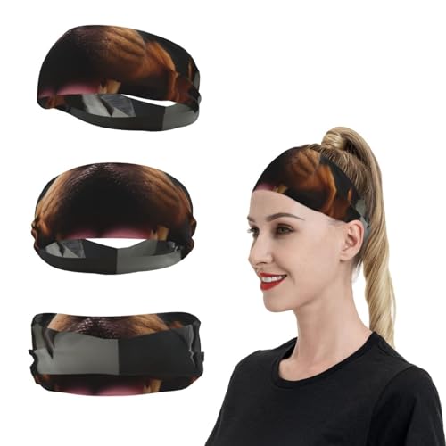 SweatBands Sport-Stirnbänder für Männer und Frauen, cooles Rottweiler-Hunde-Stirnband, Schweißbänder zum Laufen, feuchtigkeitsableitend, Haarbänder, rutschfestes, elastisches Schweißband für Tennis, von KHiry
