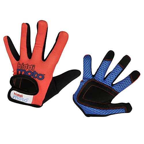 KIDDIMOTO Vollfingerhandschuhe für Kinder – für Kinderfahrrad, Laufrad, Roller und Skateboard (Handschuhe für Mädchen und Jungen) erhältlich in verschiedenen Größen und Designs (Rot, MEDIUM (4-6 YRS)) von KIDDIMOTO