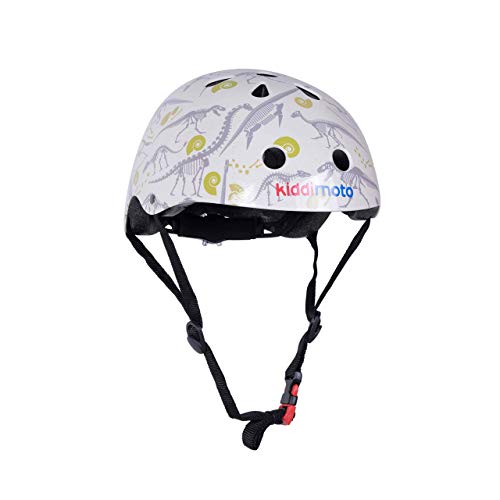 Kiddimoto Fahrrad Helm für Kinder / Fahrradhelm / Design Sport Helm für skates, roller, scooter, laufrad - Fossil / Dino - S (48-53cm) von KIDDIMOTO