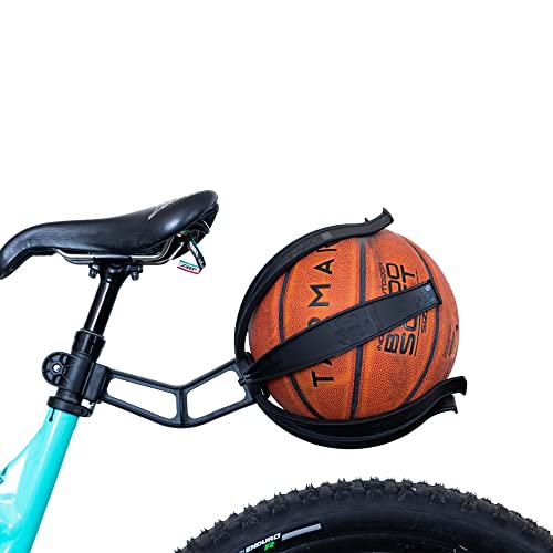 KIK BALL, Fahrrad-Ballhalter, Sicherheitsgerät für Kinder und Jugendliche, einfache Montage, geeignet für Fußball, Basketball, Rugby, Schwarz von KIK BALL