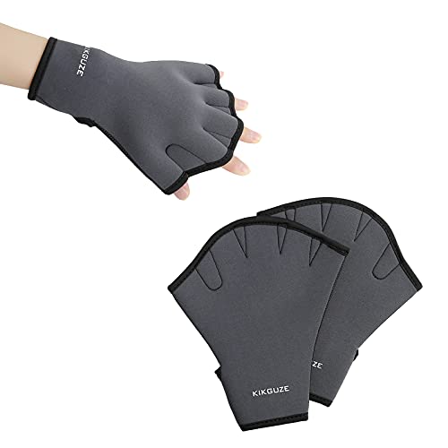 KIKGUZE schwimmhandschuhe Damen Aqua Fitness Handschuhe Herren Schwimmen Handschuhe aquajogging handschuh für Schwimmer schwimmhandschuhe neopren 1paar von KIKGUZE