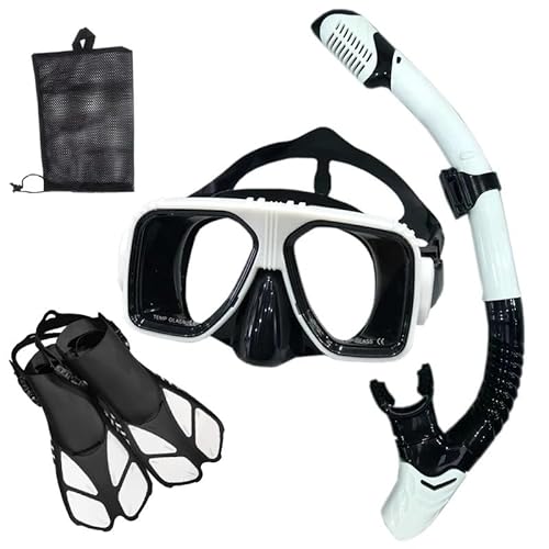 Schnorchel-Tauchmaske und Tauchbrille, Tauch- und Schwimmschlauch-Set for Erwachsene, Unisex (Color : Pink black-01, Size : L/XL) von KIKYKUBBLETASW