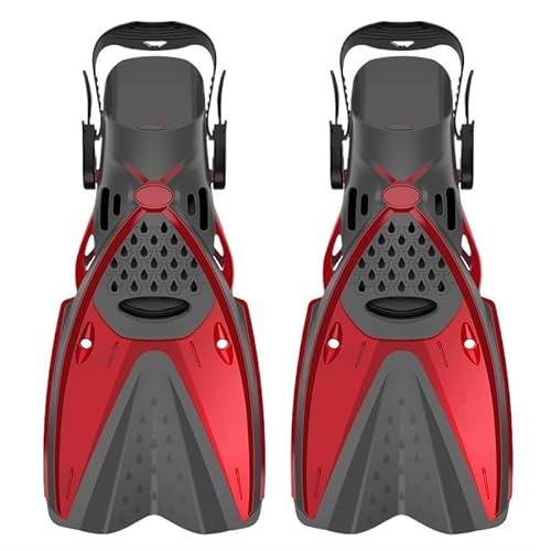 Tauch-Flip-Flops, verstellbare Herren- und Damen-Freistil-Tauch-Trainingsschuhe, Silikon-Flip-Flops ( Color : Red , Size : S-MD ) von KIKYKUBBLETASW
