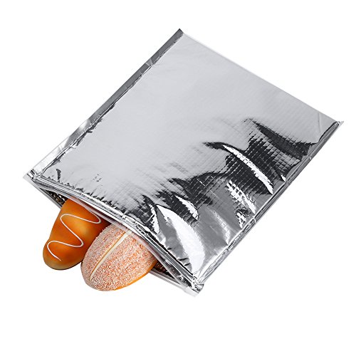 5-teiliges Set Aluminium, Lebensmittel-Aufbewahrungstasche, Thermischer Kühler, Isolierte Sandwich-Tasche, Folienisolierte Tasche, Silber (35 * 40 cm) (25 * 30cm) von KIMISS
