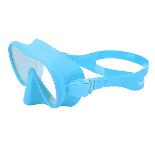 Antibeschlag-Schnorchel-Tauchmaske aus Gehärtetem Glas, Taucherbrille mit Verstellbarem Silikonband, Ultra-Sichtbarkeit, Panoramablick, Schwimmbrille für Erwachsene und (Blue) von KIMISS