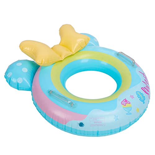 Aufblasbarer -Schwimmring mit Niedlichem Cartoon-Design und Doppelgriffen für Sicheren Spaß bei Strandpartys, Weiches, Umweltfreundliches PVC, Mehrfarbig (Blue) von KIMISS