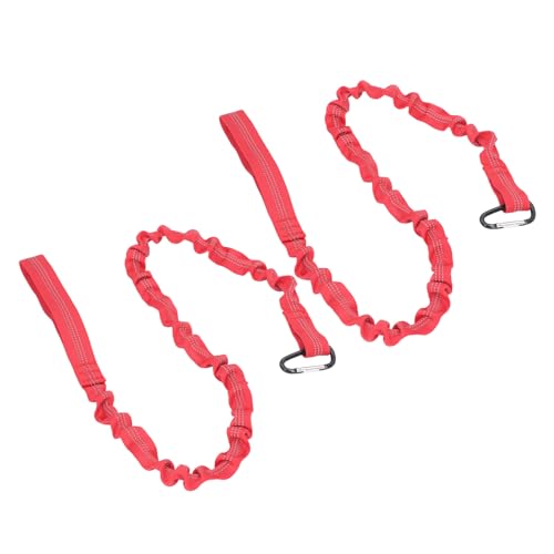 KIMISS 2 Stück Robuste Kajak-Paddel-Leine, Dehnbarer Anti-Verlust-Paddelgurt für Sicherheit, Ideal für Angelruten und Kajak-Zubehör, aus Verschleißfestem Nylon (Rot) von KIMISS