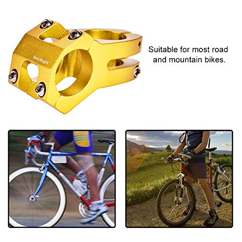 KIMISS 31,8-mm-Fahrradvorbau aus Aluminiumlegierung für Mountainbikes und Rennräder – Rostfreie Fahrradlenkerhalterung – Hochwertiges Fahrradzubehör in Blau (Gold) von KIMISS