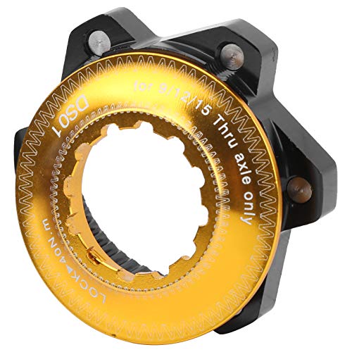 KIMISS 6-Loch-Center-Lock-Adapter für Fahrrad und Mountainbike: Umrüsten auf Center-Bremsscheibe mit Schwarzgold-Finish (Schwarz und Gold) von KIMISS
