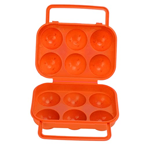 KIMISS ABS-Eierbox, 6-Gitter-Eierbox, ABS-Kunststoff, Tragbare Eieraufbewahrung, Tragetasche, ABS-6-Gitter-Eierbox für die Eieraufbewahrung Im Innen- und Außenbereich (Orange) von KIMISS