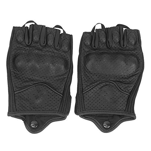 KIMISS Fahrradhandschuhe, halbe Finger Motorradhandschuhe Leder Anti-Rutsch-Schutz Riding Cycling Hand Wear(XL) von KIMISS