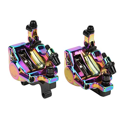 KIMISS Hydraulisches Scheibenbremsen-Set aus Aluminiumlegierung für Mountainbikes und Rennräder, Fahrradbremsen Vorne und Hinten (Colorful) von KIMISS
