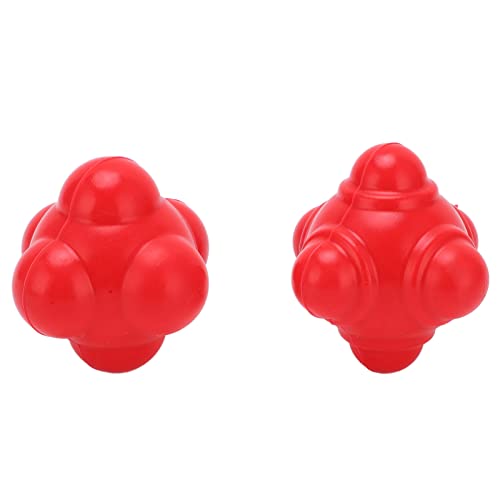 KIMISS Reaktionsbälle, 2 Stück, Gummi, Unregelmäßige Form, Tragbar, Bequem, Langlebig, für Geschwindigkeitstraining und Koordination (Rot) von KIMISS