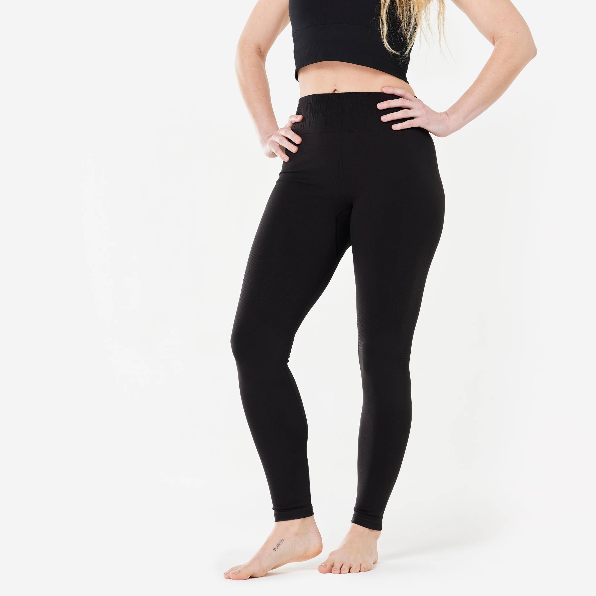 Lange Leggings Yoga nahtlos - schwarz von KIMJALY