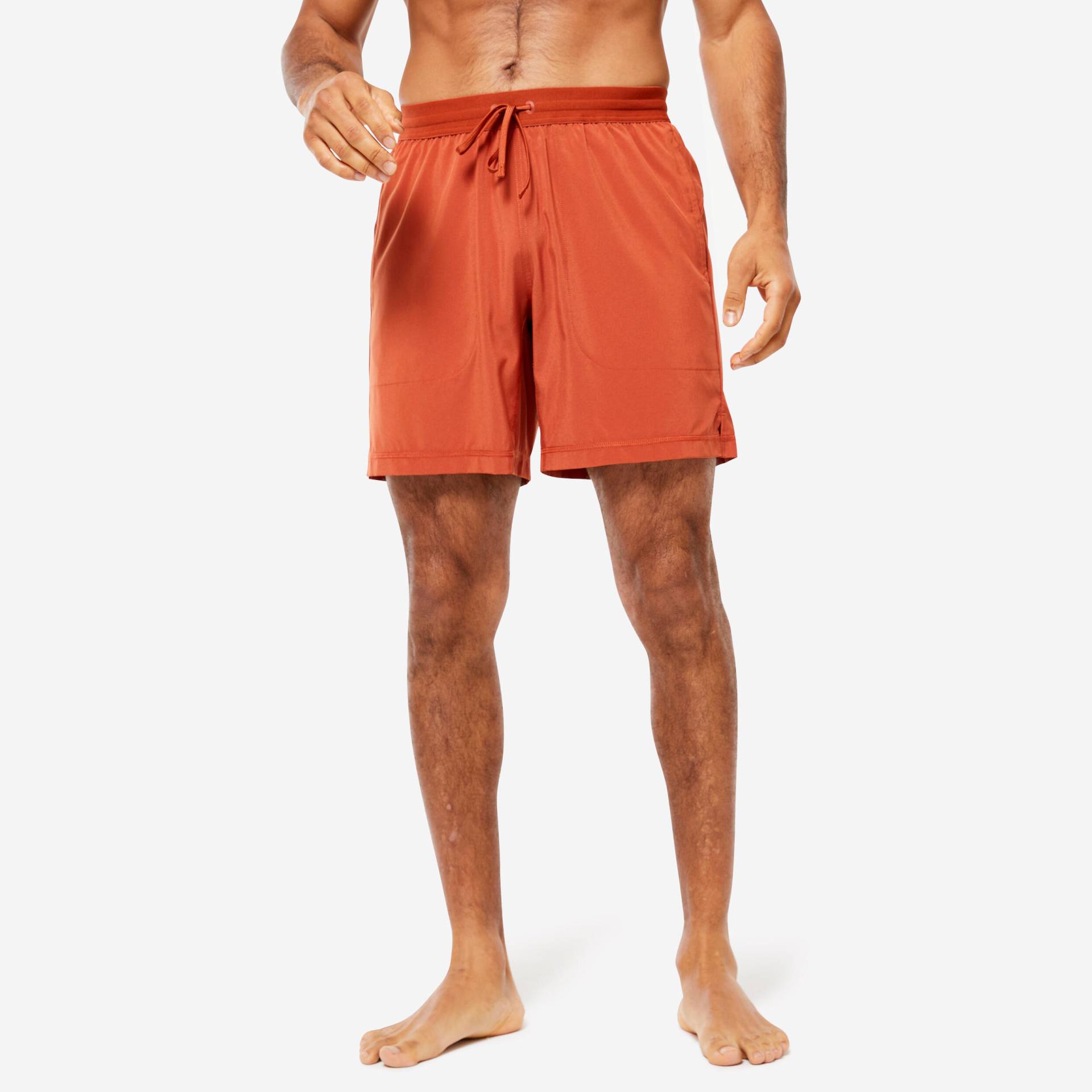 Shorts Herren mit integriertem Slip ultraleicht Hot Yoga - braun von KIMJALY