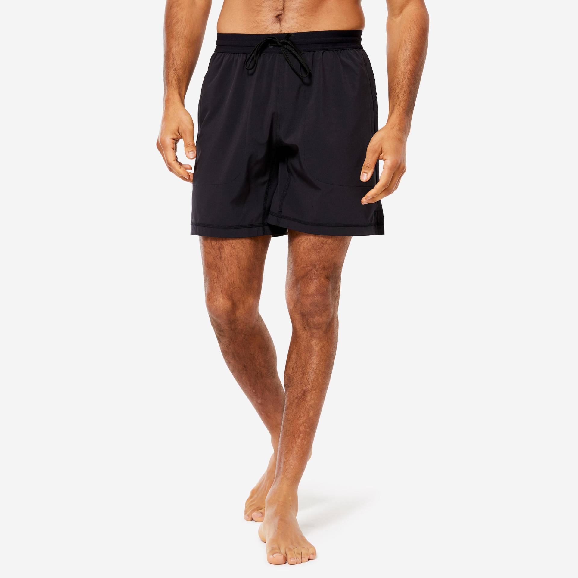 Shorts Herren mit integriertem Slip ultraleicht Hot Yoga - schwarz von KIMJALY