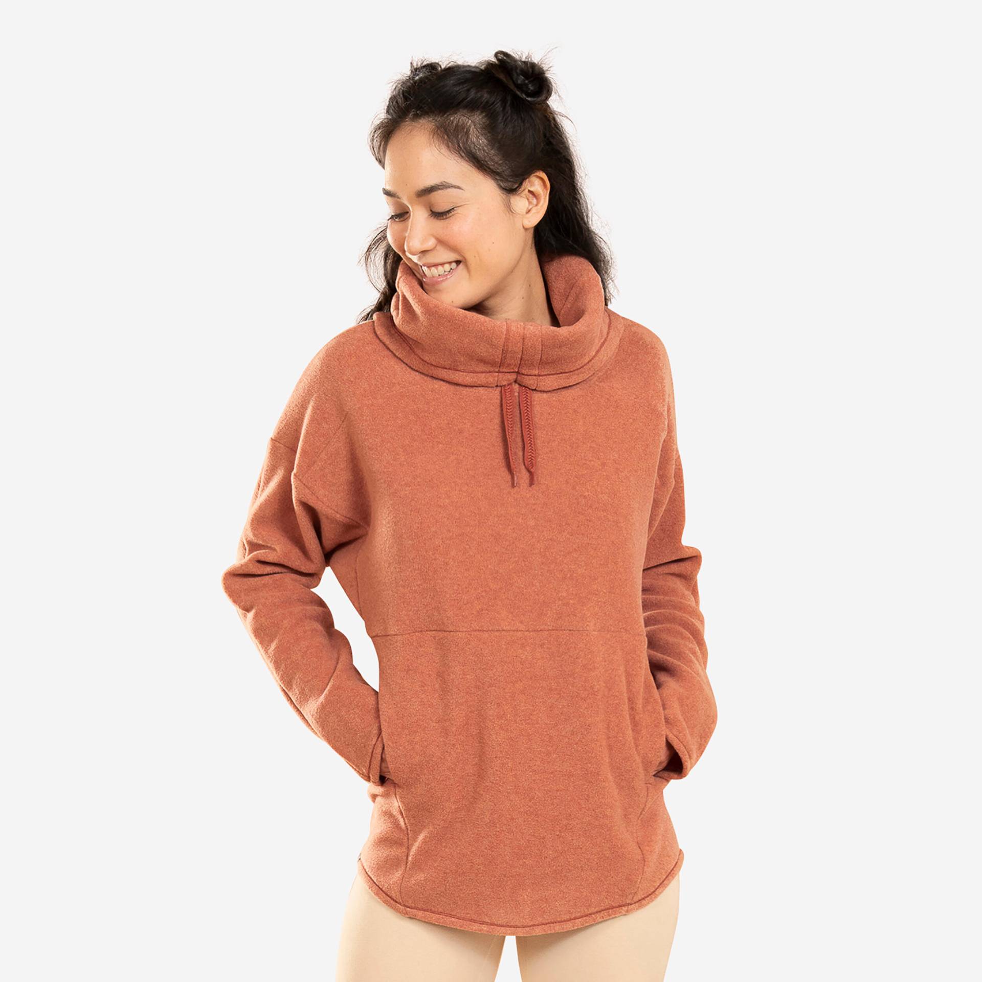 Sweatshirt Yoga Damen Entspannung Fleece - braun von KIMJALY