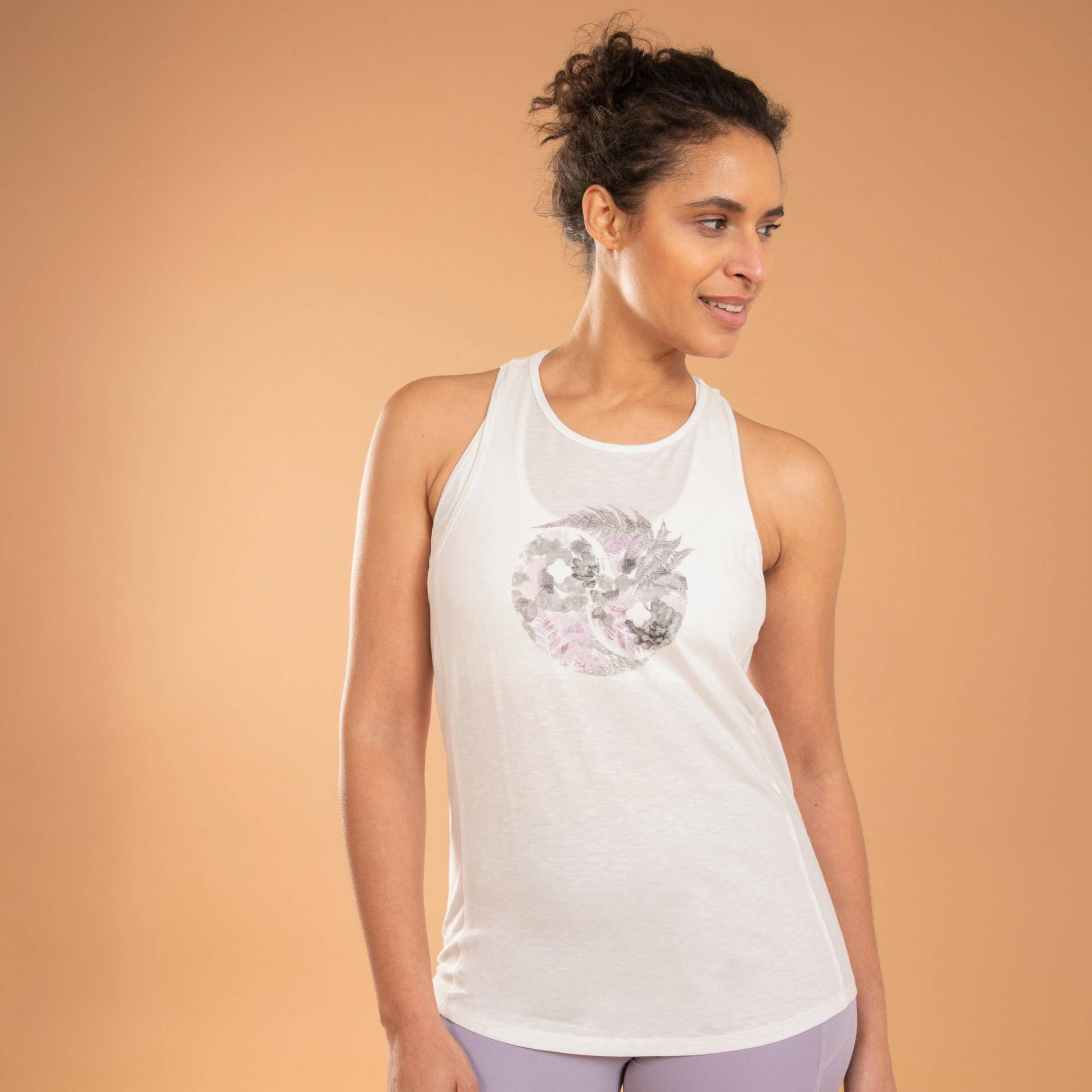 Top Yoga Damen Baumwollte - bedruckt offwhite von KIMJALY