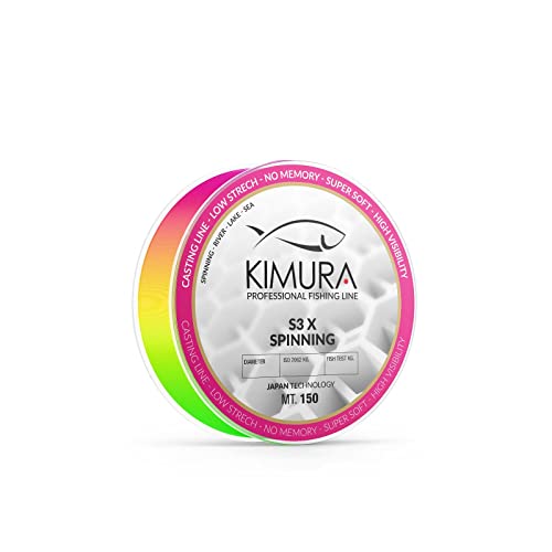 KIMURA S3 X Spinning, MONOFILO Unisex Erwachsene, grün-orange-Fuchsia, 0.165 von KIMURA