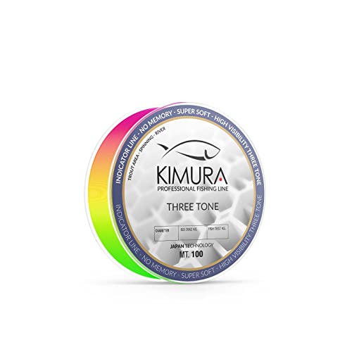KIMURA Three Tone, MONOFILO Unisex Erwachsene, Grün-Orange-Fuchsia, 0,225 von KIMURA