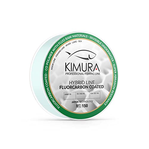 KIMURA Unisex – Erwachsene Hybrid Line Fluorocarbon Coated Angelschnur, Cristal, 0.225 von KIMURA