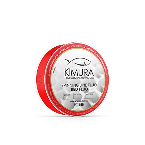 KIMURA Unisex – Erwachsene Spinning Line Angelschnur, Fluo Rot, 0.120 von KIMURA