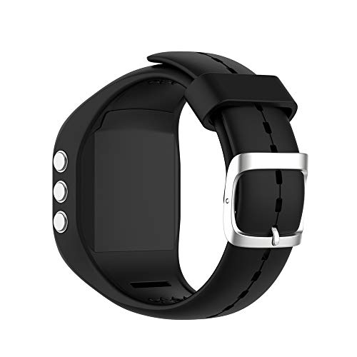 KINOEHOO Ersatzarmband kompatibel mit Polar A300 Edelstahl Armband Weiche Silikon Uhrenarmbänder.(schwarz) von KINOEHOO