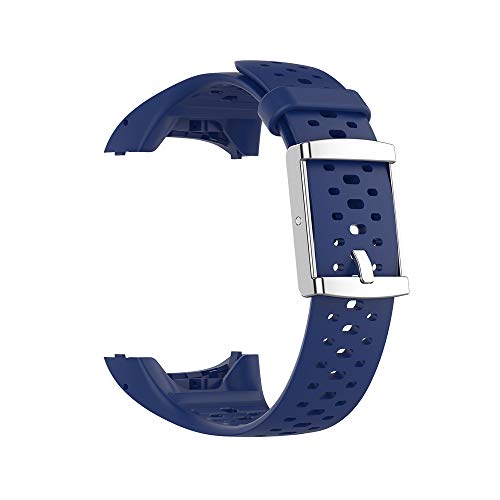 KINOEHOO Ersatzarmband kompatibel mit Polar M400 M430 Edelstahl Armband Weiche Silikon Uhrenarmbänder.(Marineblau) von KINOEHOO