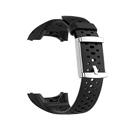 KINOEHOO Ersatzarmband kompatibel mit Polar M400 M430 Edelstahl Armband Weiche Silikon Uhrenarmbänder.(Schwarz) von KINOEHOO