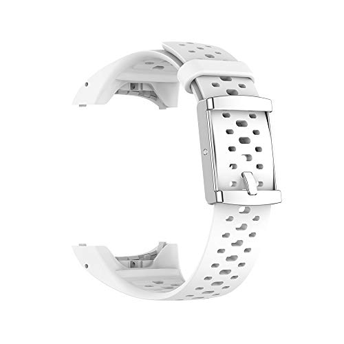 KINOEHOO Ersatzarmband kompatibel mit Polar M400 M430 Edelstahl Armband Weiche Silikon Uhrenarmbänder.(Weiß) von KINOEHOO