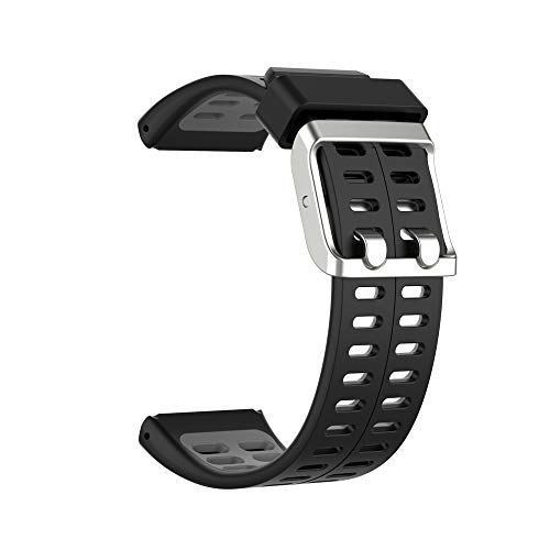 KINOEHOO Ersatzarmband kompatibel mit Polar V800 Edelstahl Armband Weiche Silikon Uhrenarmbänder.(Schwarzgrau) von KINOEHOO