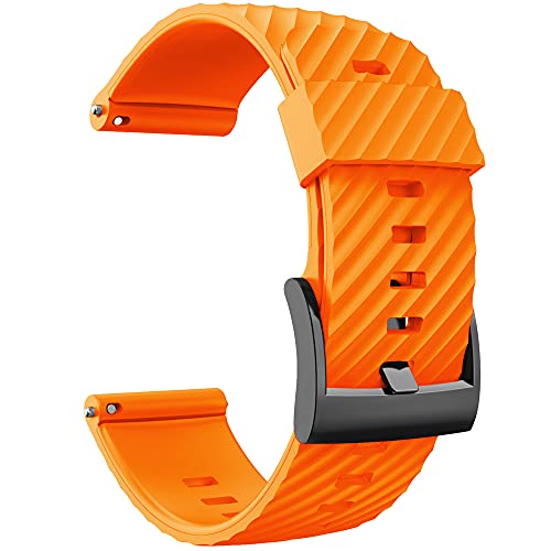 KINOEHOO Ersatzarmband kompatibel mit Suunto 7/9/9 baro/D5/spartan sport Armband Weiche Silikon Uhrenarmbänder.(Orange) von KINOEHOO