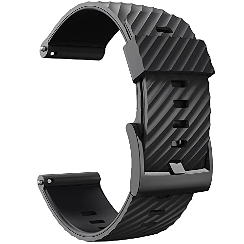 KINOEHOO Ersatzarmband kompatibel mit Suunto 7/9/9 baro/D5/spartan Sport Armband Weiche Silikon Uhrenarmbänder.(schwarz) von KINOEHOO