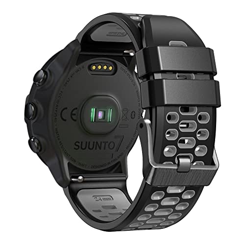 KINOEHOO Ersatzarmband kompatibel mit Suunto 7/mit Suunto 9 Baro/mit Suunto 9/mit Suunto Spartan Sport Wrist HR/mit Suunto D5 Armband Weiche Uhrenarmbänder.(Schwarzgrau) von KINOEHOO