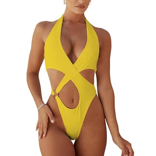 KINZE Einteilige Frauen Einteilige Bikini-Set Kein Draht Badeanzug Schwimmstrand Tragen Sommer-A-M von KINZE