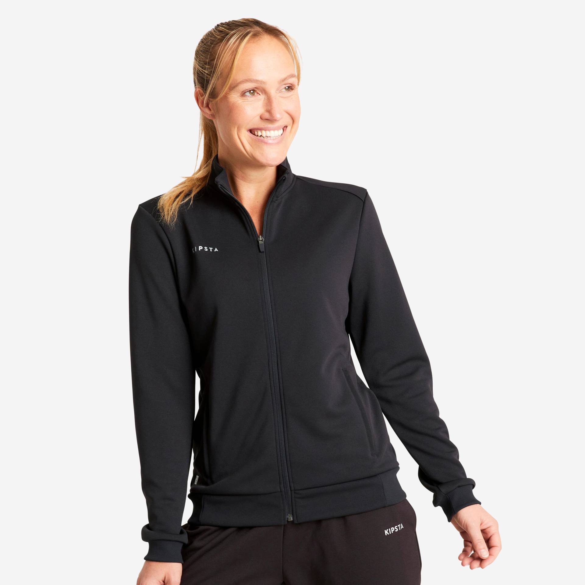 Damen Fussball Trainingsjacke ‒ Essentielle schwarz/grau von KIPSTA