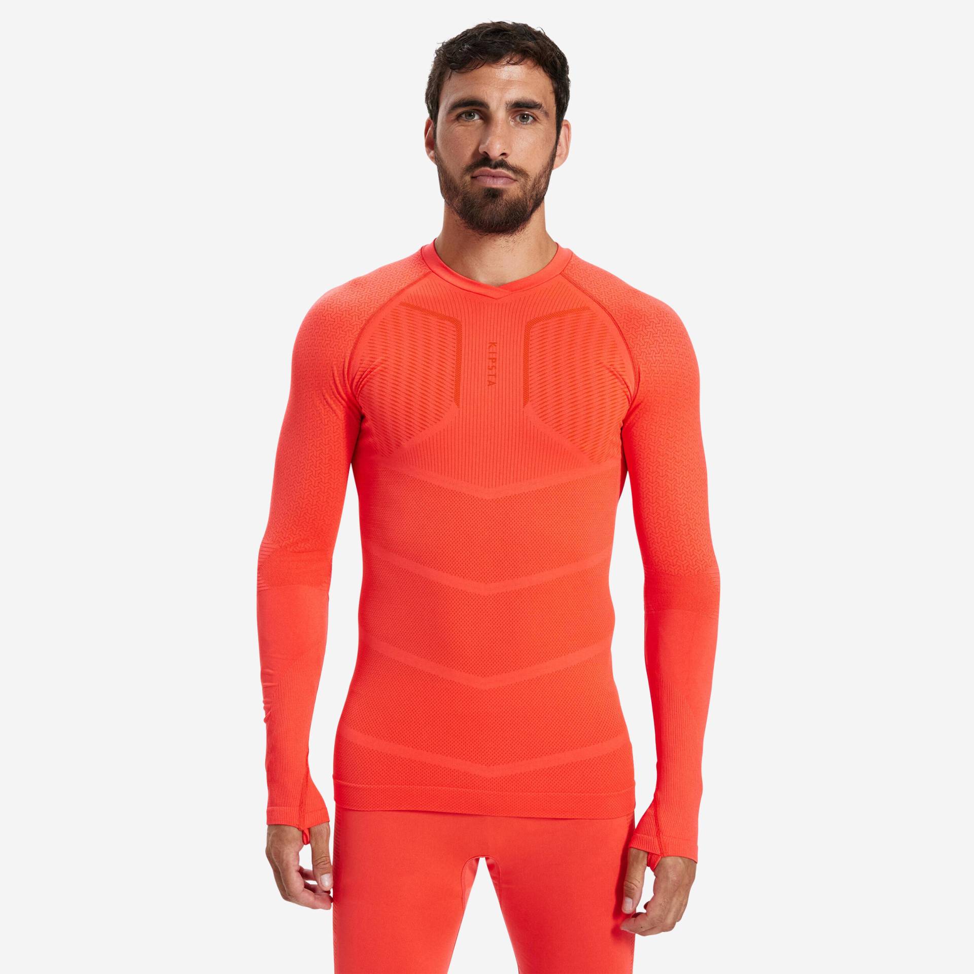 Damen/Herren Fussball Funktionsshirt langarm ‒ Keepdry 500 orange von KIPSTA