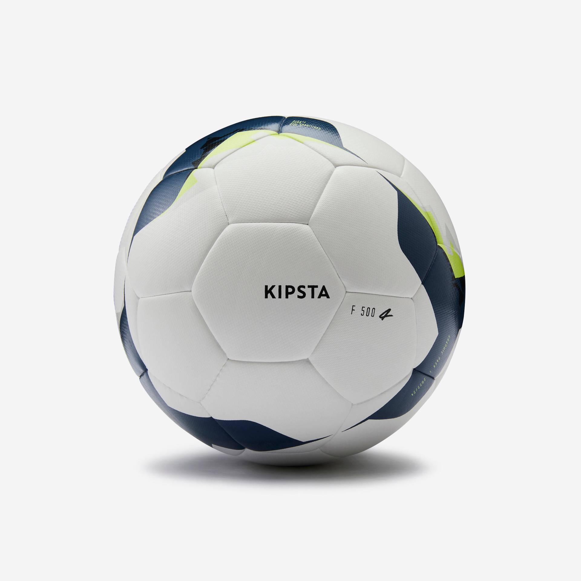 Fussball Grösse 4 - F500 Hybrid weiss/gelb von KIPSTA