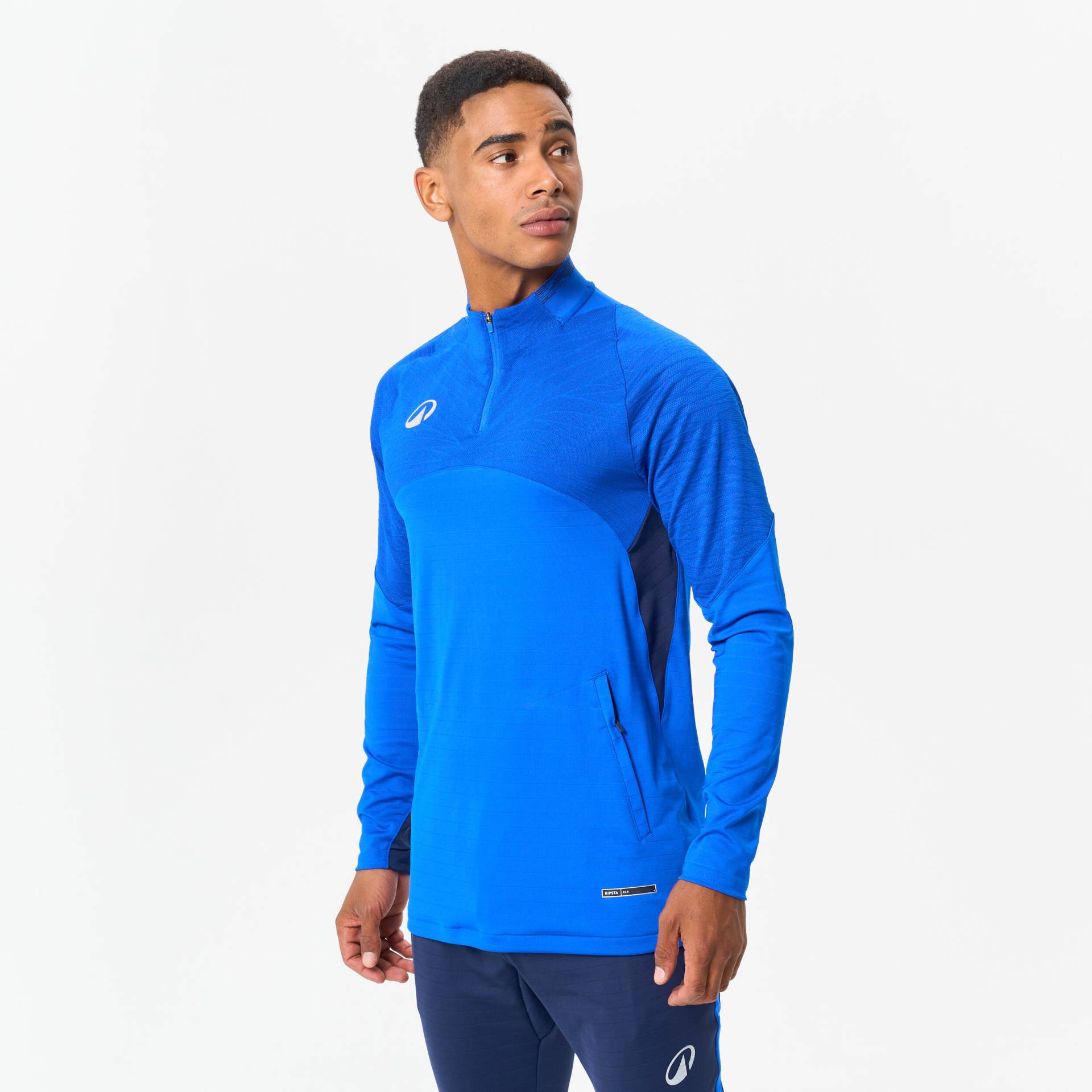 Fußball Sweatshirt 1/2 Zip - CLR Club blau von KIPSTA
