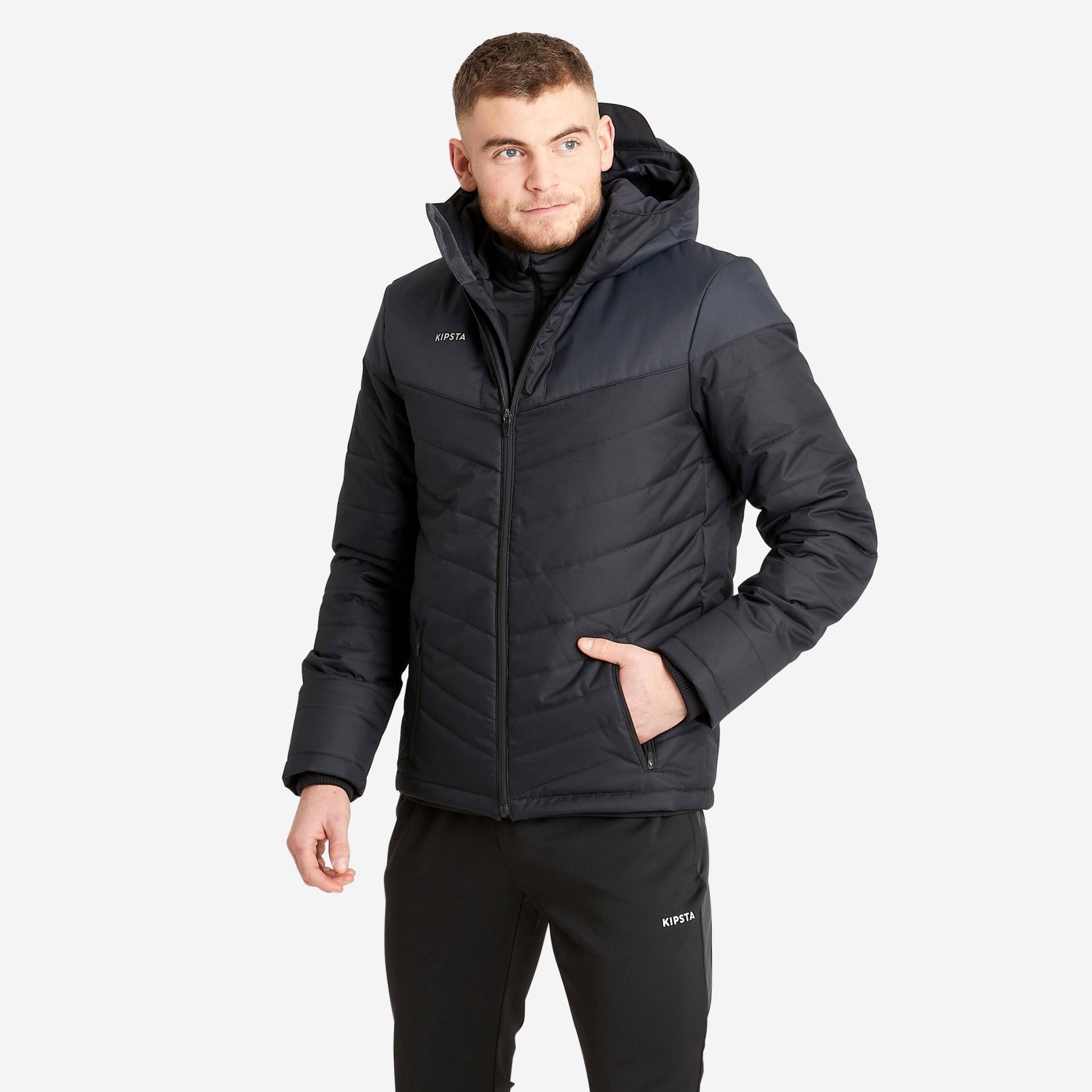 Damen/Herren Fussball Jacke kurz schwarz von KIPSTA