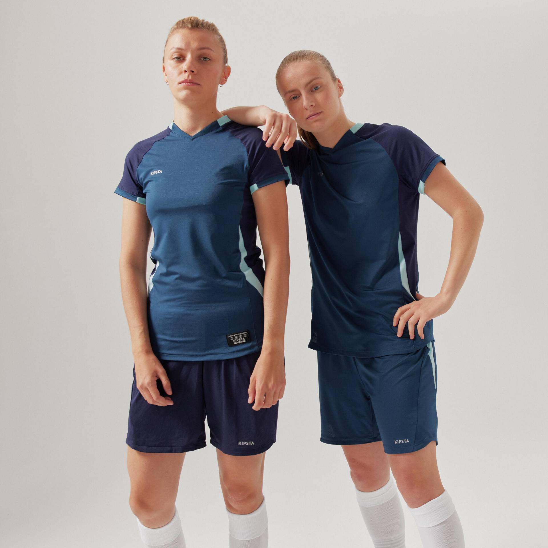 Damen Fussball Trikot kurzarm Slim-Schnitt - blau von KIPSTA