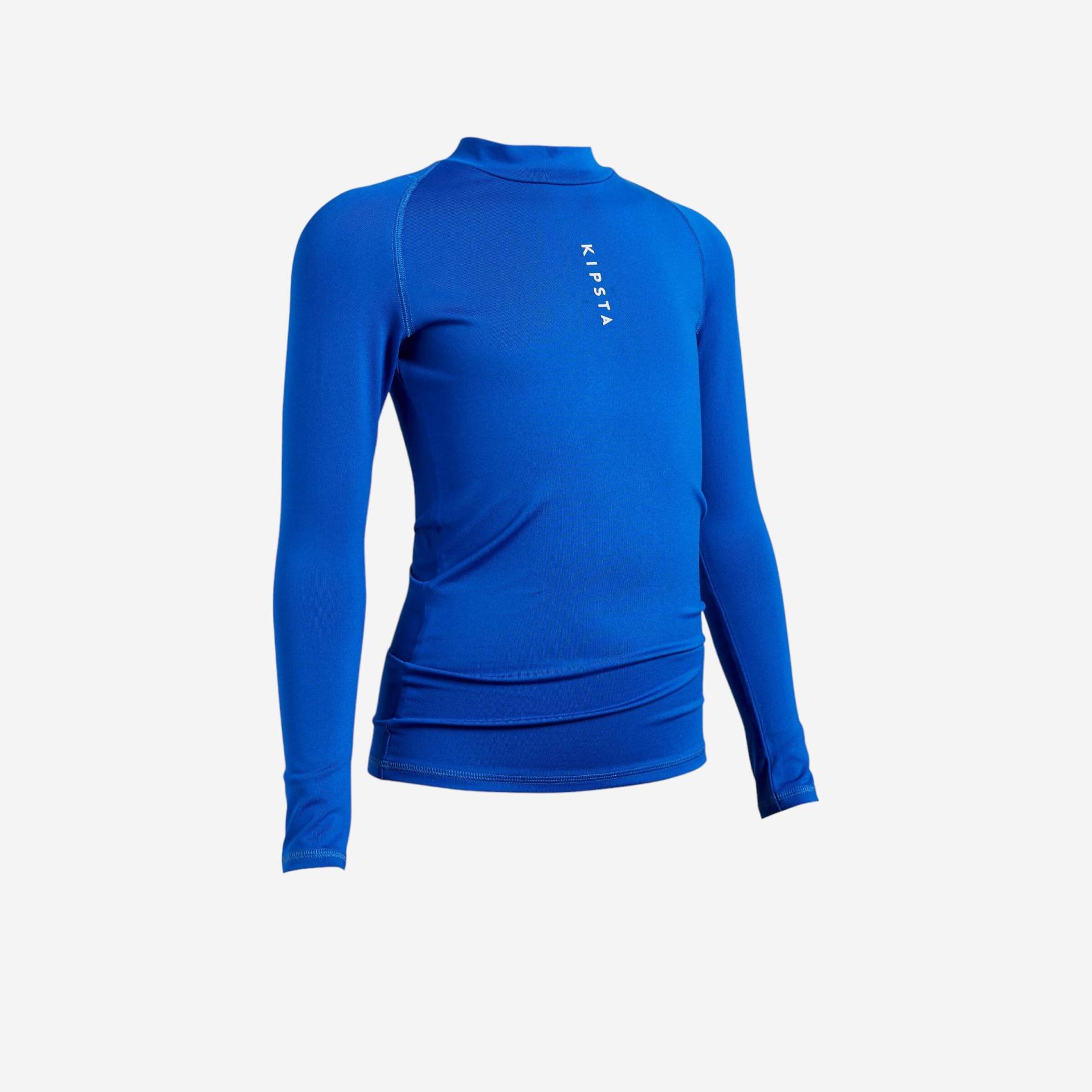 Kinder Fußball Funktionsshirt langarm wärmend - Keepcomfort 100 blau von KIPSTA