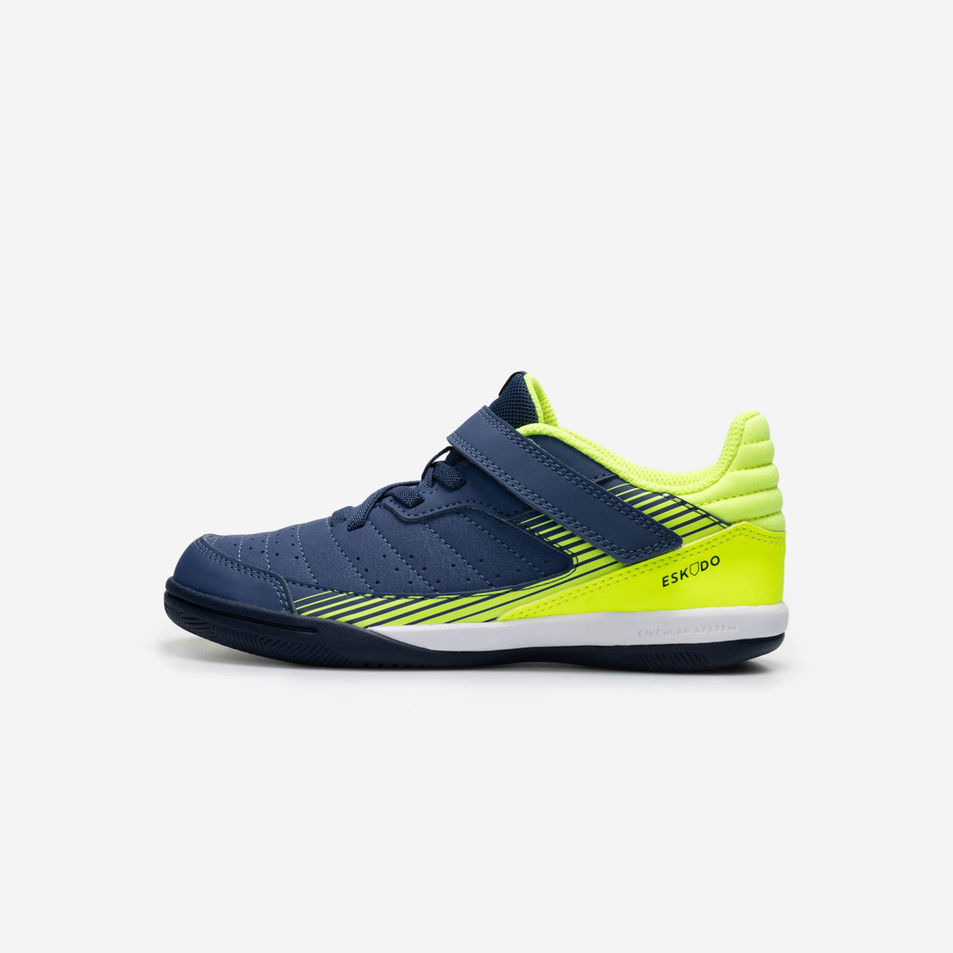 Kinder Fußball Hallenschuhe Futsal - Eskudo 500 blau/gelb von KIPSTA