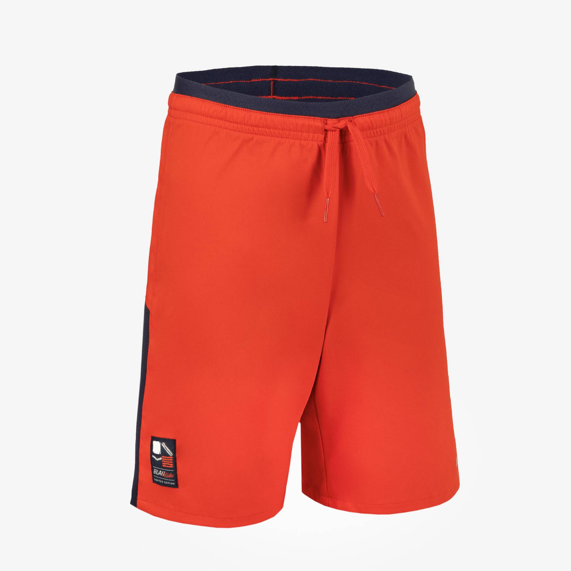 Kinder Fussball Shorts - rot/marineblau von KIPSTA
