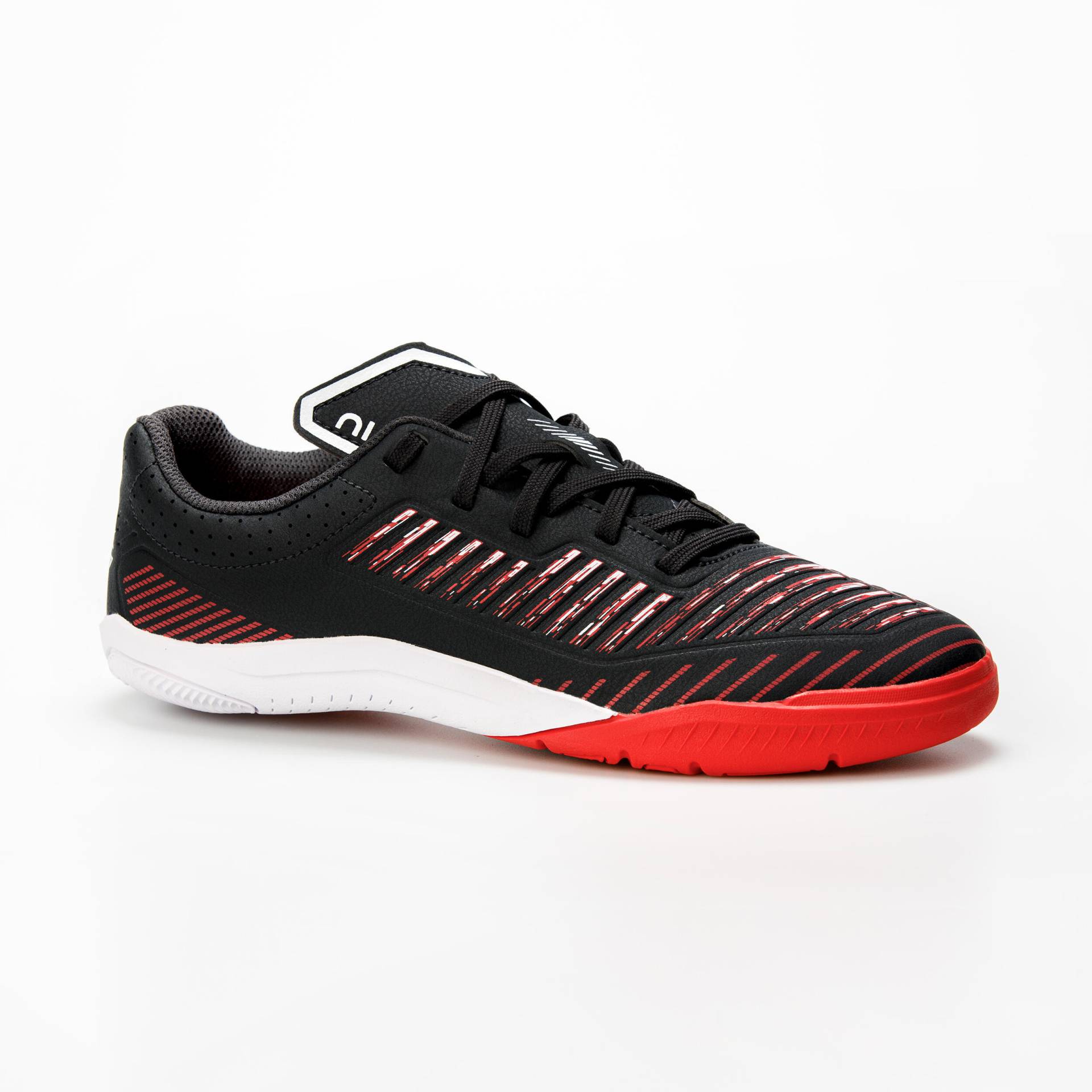 Kinder Fussball Hallenschuhe Futsal - Ginka 500 schwarz/rot von KIPSTA